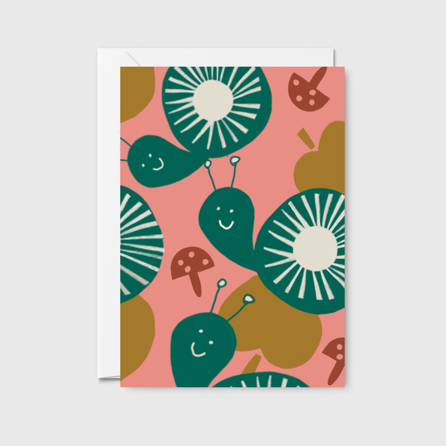 Snail & Mushroom Greetings Card