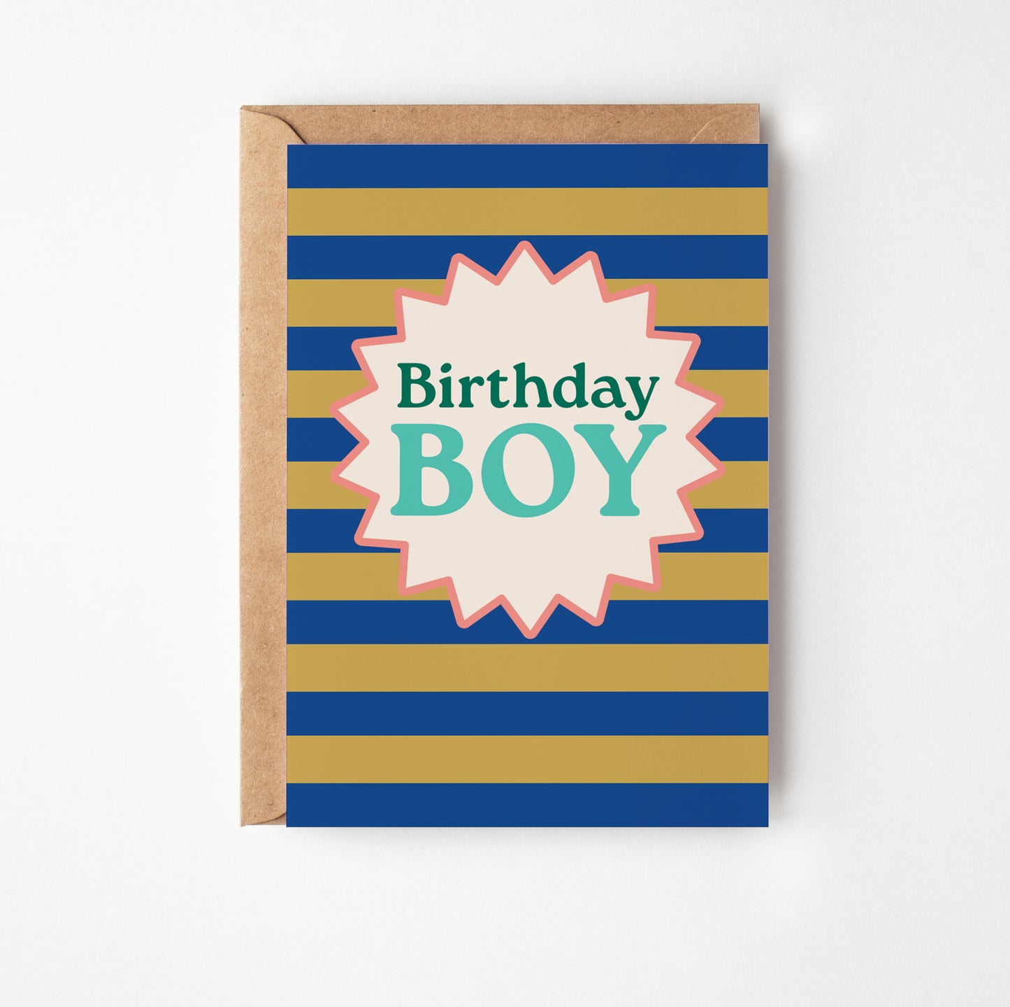 Birthday Boy Stripes Greetings Card