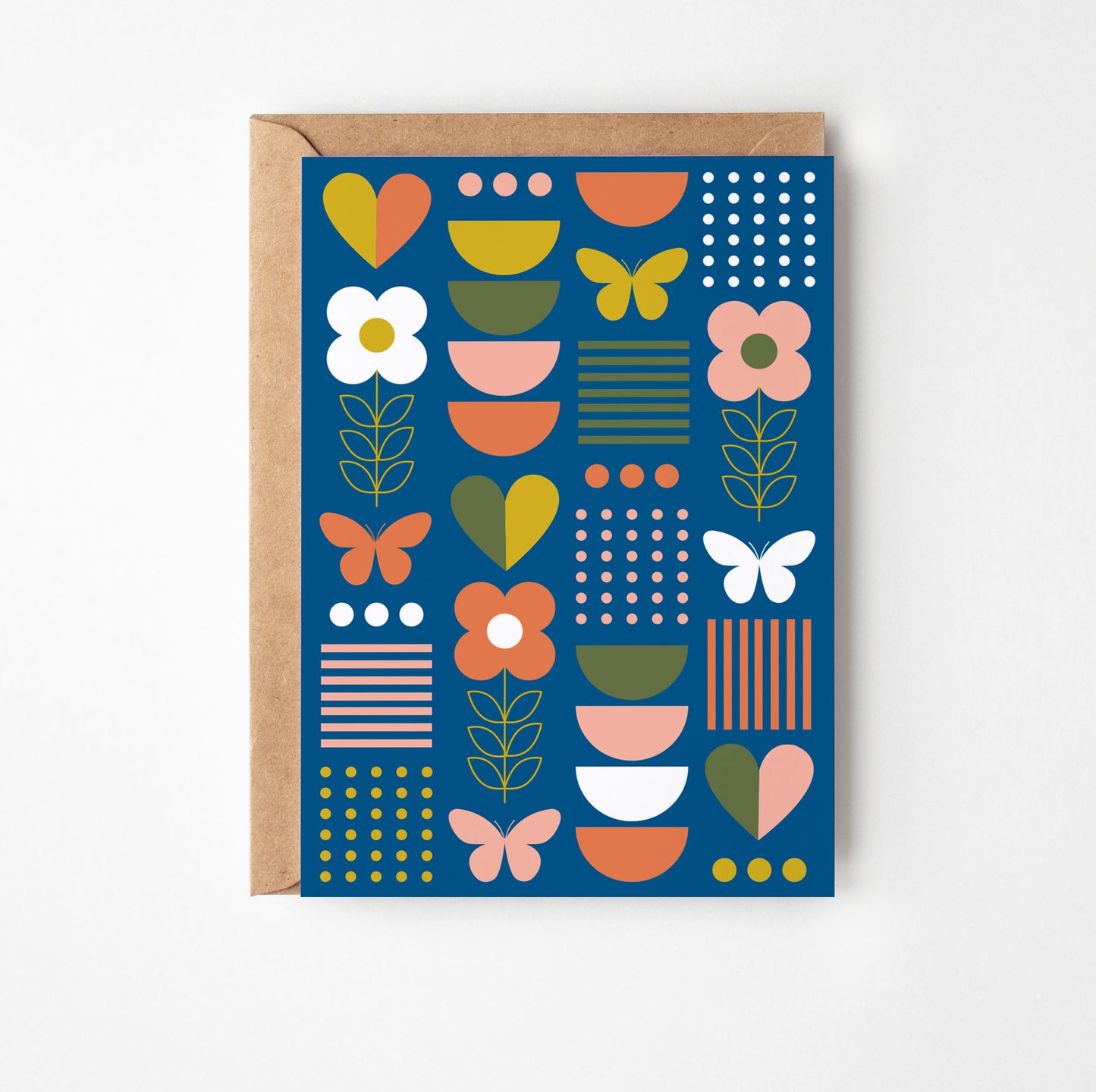 Butterfly & Flowers Greetings Card