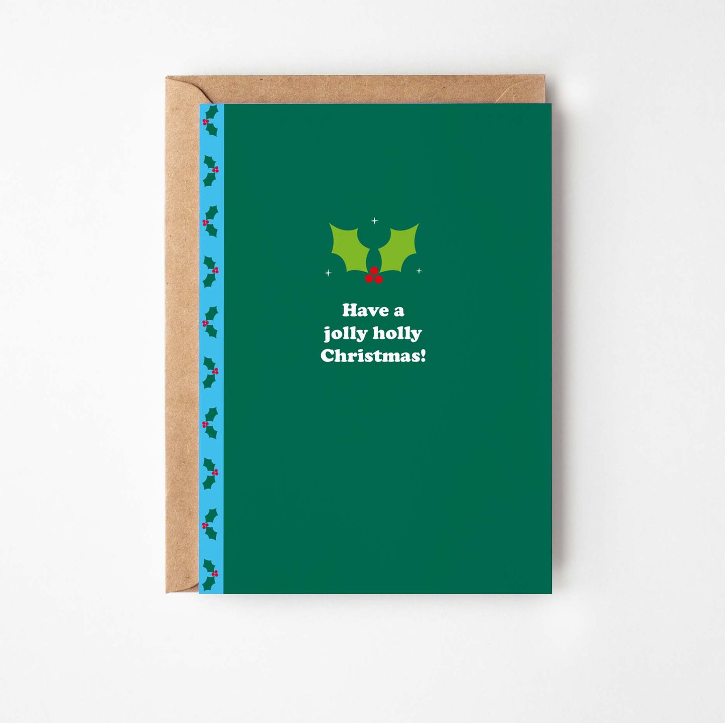 Jolly Holly Christmas Greetings Card