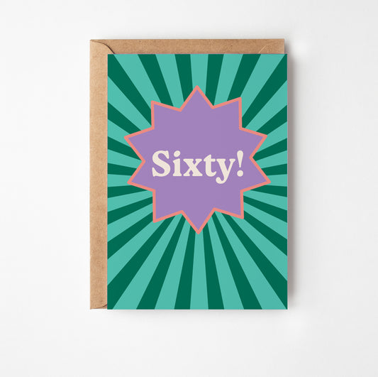 Sixtieth Birthday Greetings Card