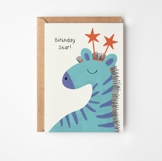 Zebra Birthday Card