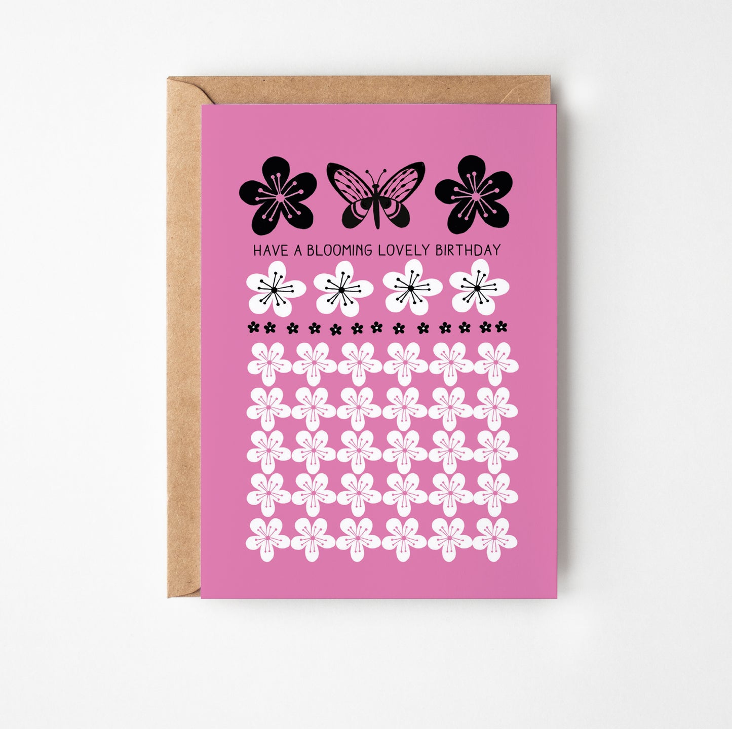 Flower and Butterfly Birthday Card