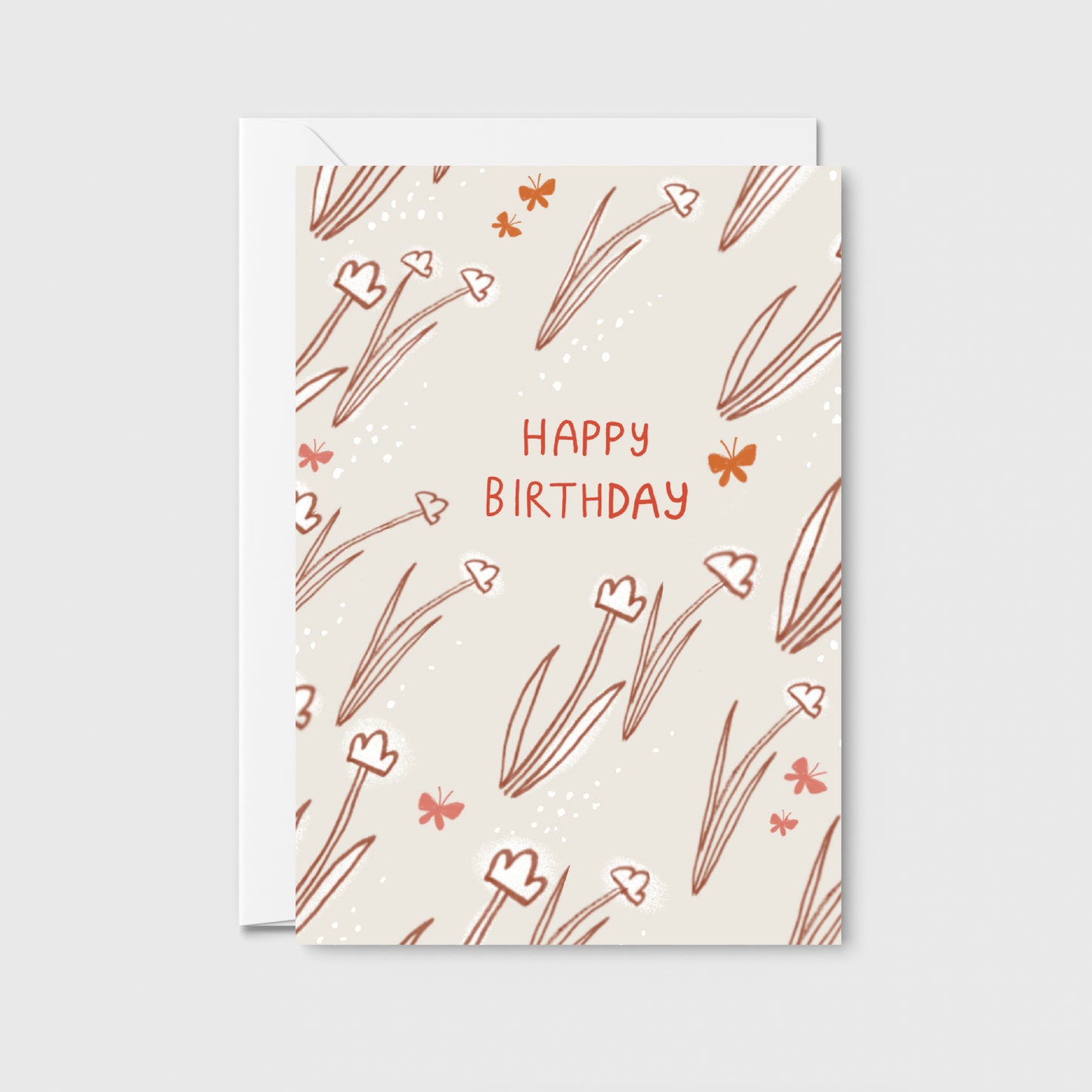 Flowers with Butterflies Birthday Card