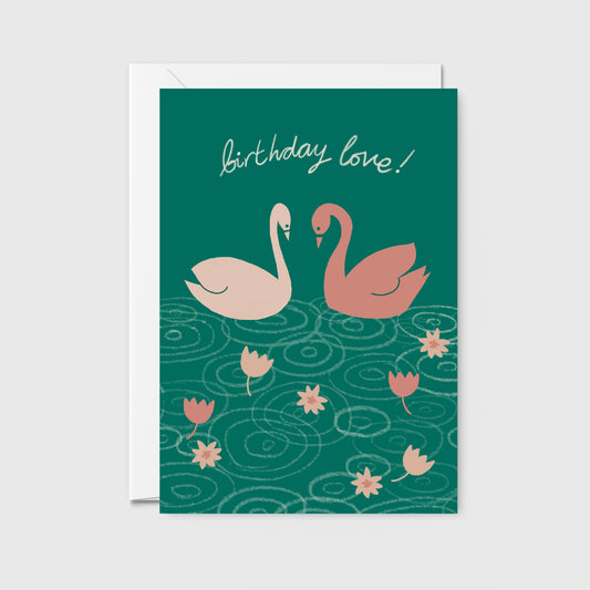 Swans Birthday Card