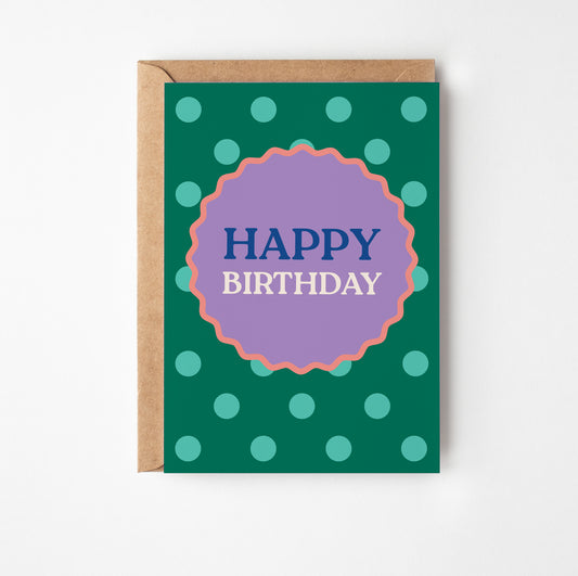 Happy Birthday Polka Dots Greetings Card