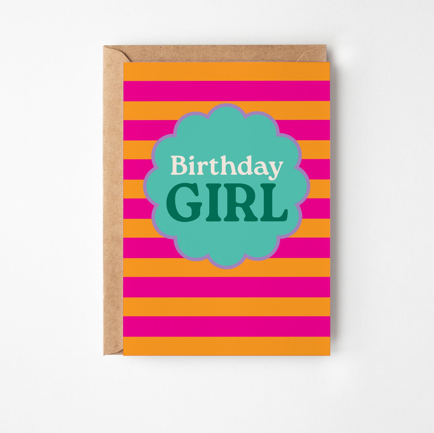 Birthday Girl Stripes Greetings Card