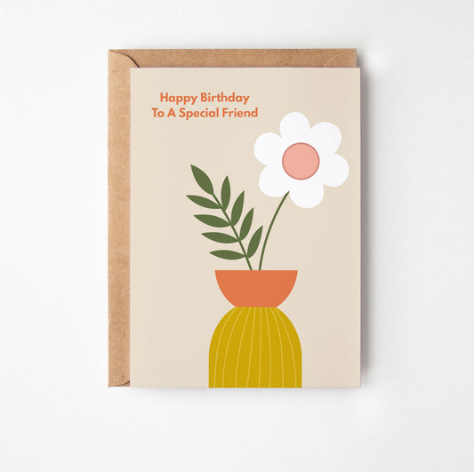 Special Friend Flowers Birthday Card