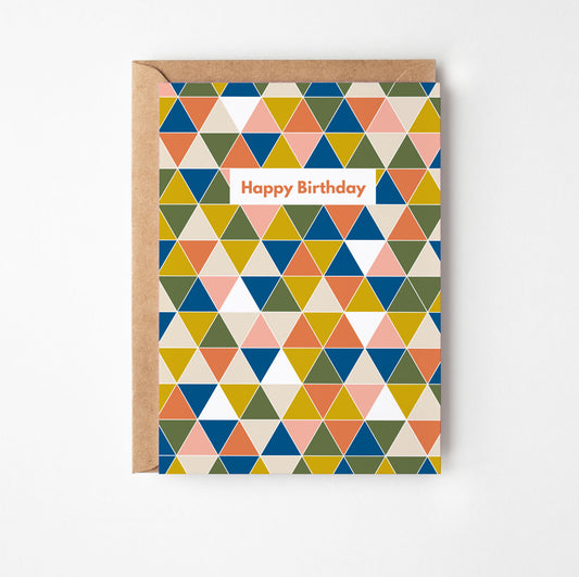 Triangles Pattern Birthday Card