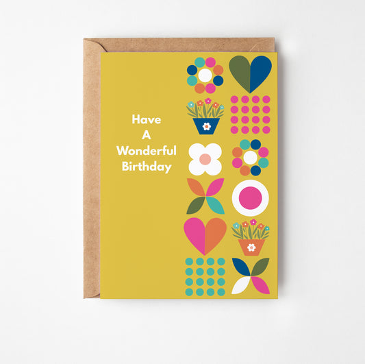 Retro Pattern Birthday Card
