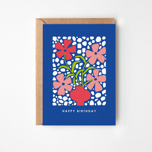 Geum Floral Birthday Card