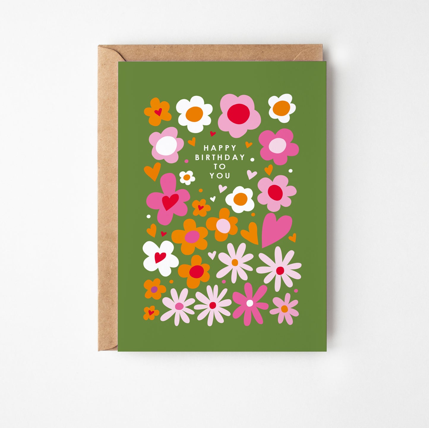 Funky Flowers Birthday Card