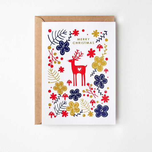 Reindeer Foiled Greetings Card