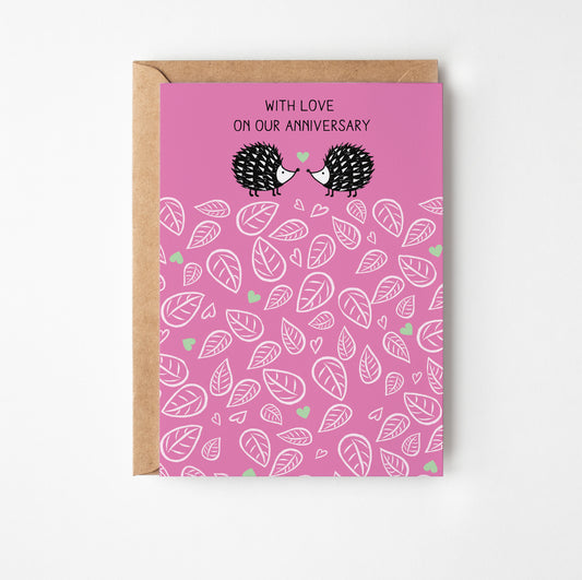 Our Anniversary Hedgehog Greetings Card