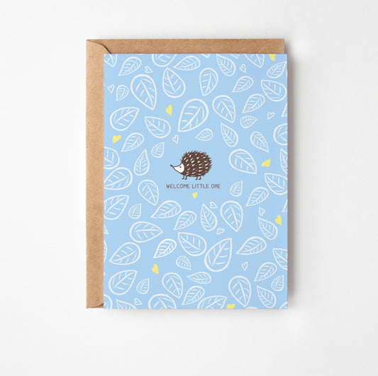 Baby Boy Hedghog Greetings Card