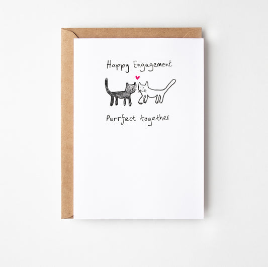 Purrfect Engagement Greetings Card