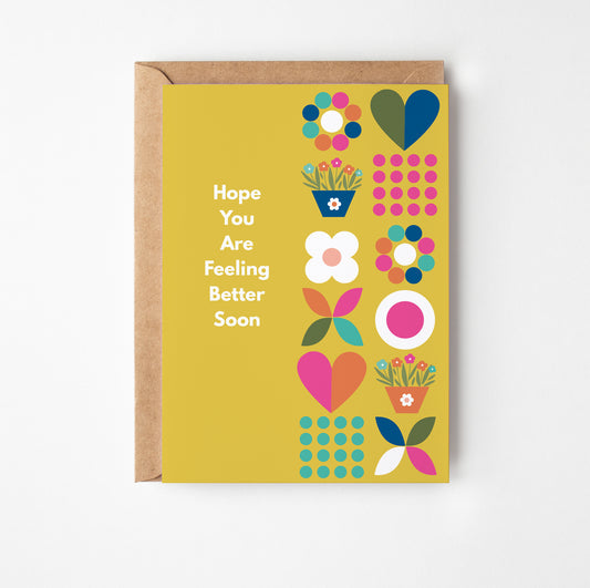 Retro Get Well Greetings Card