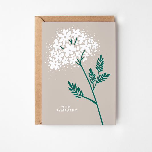 Cow Parsley Sympathy Greetings Card