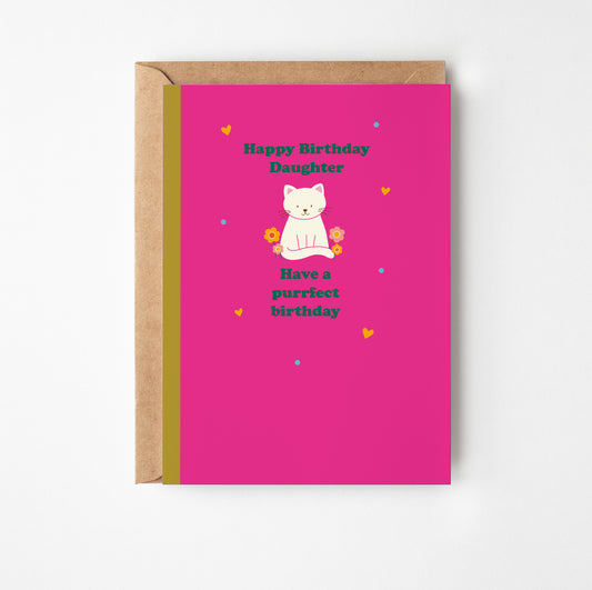 Happy Birthday Daughter Cat Card
