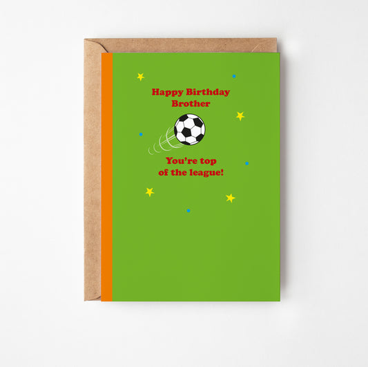Happy Birthday Brother Football Card