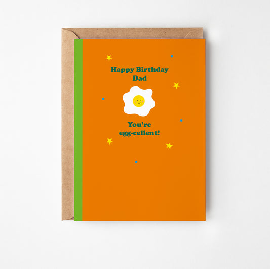 Happy Birthday Egg-cellent Dad Card