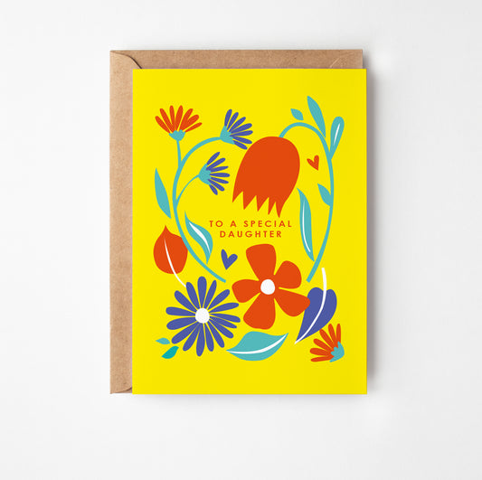 Special Daughter Floral Greetings Card