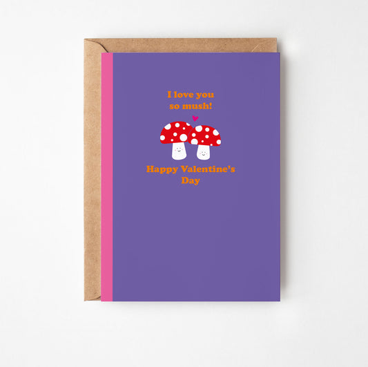 Mushroom Valentine's Day Greetings Card